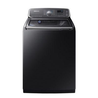 Samsung 5.2 cu. ft High Efficiency Top Load washer w/ Steam and ActiveWash in Black Stainless Steel